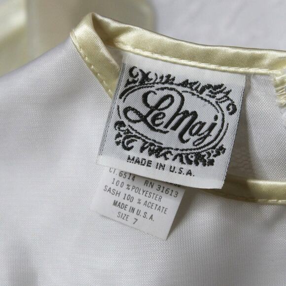 Vintage Le Mij Girls White Lace Dress | Size 7 | First Communion/Flower Girl - Picture 6 of 6